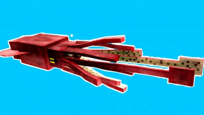 Вид гигантского кальмара в Майнкрафт