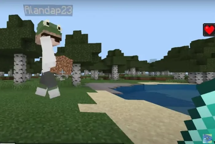 Игрок прыгает возле песка