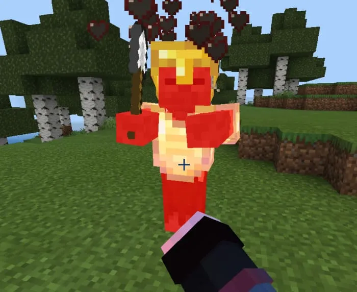 Удар рукой по зомби в броне