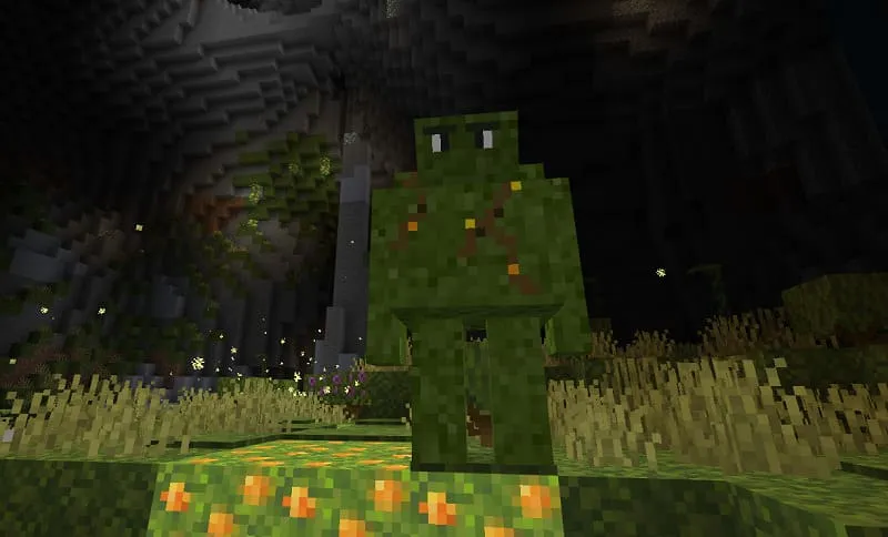 Вид голема из мха