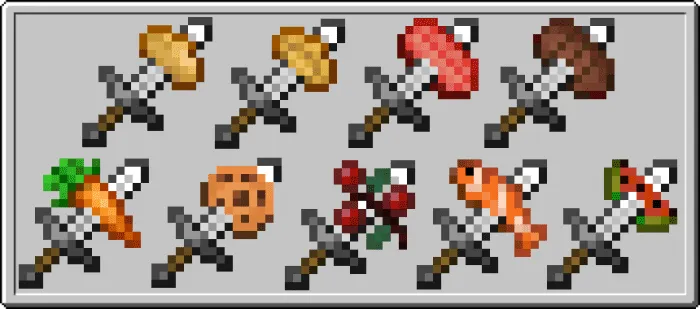 Железные мечи с едой на конце