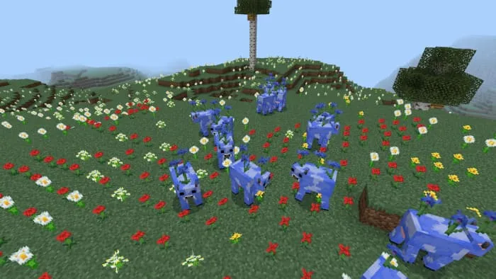 Корова с васильком