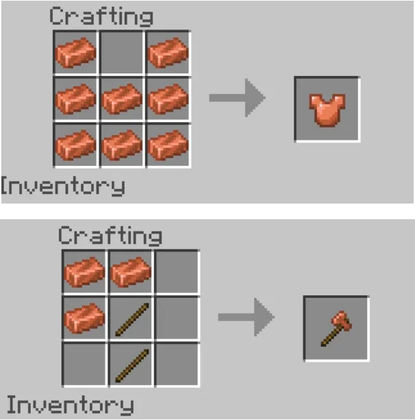 Крафт медного нагрудника и топора