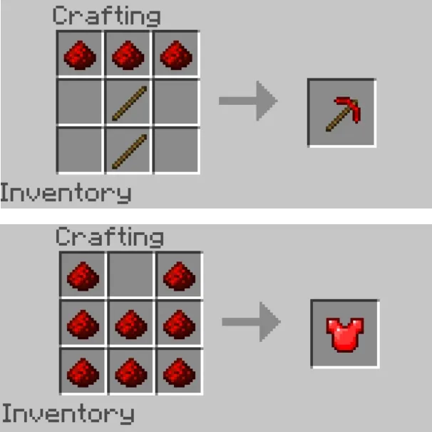 Крафт редстоунового нагрудника и топора
