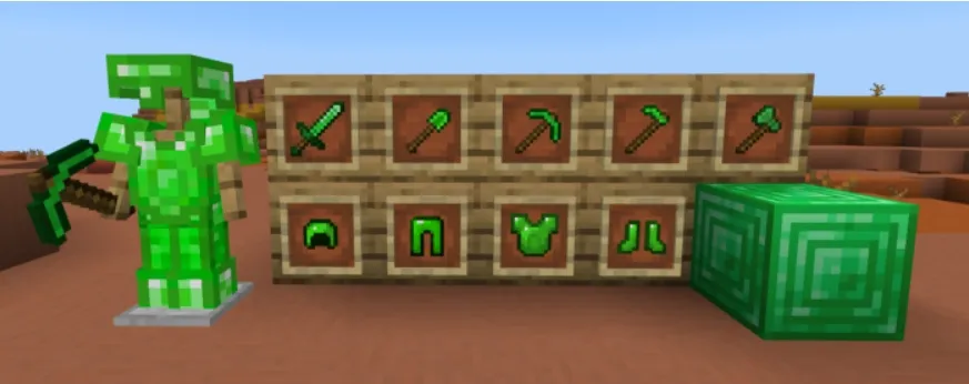 Изумрудные инструменты и броня