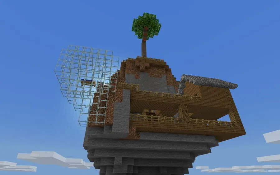 Вид домика на горе