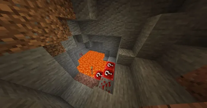 Лаки блок возле лавы