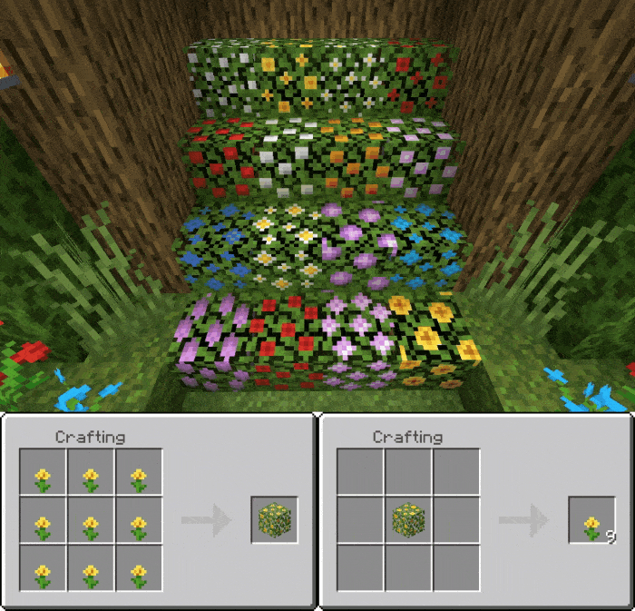 Блоки цветовых кустов