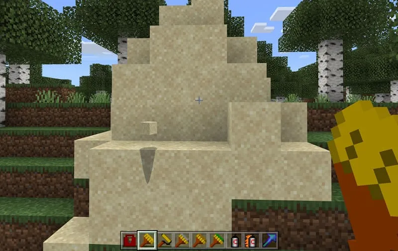 Блоки песка и кисточка