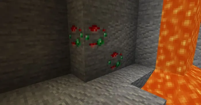 Смешанная изумрудно-красная руда