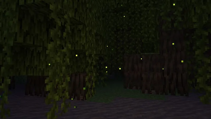 Свечение светлячков в Minecraft