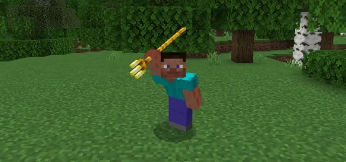 Игрок удерживает трезубец