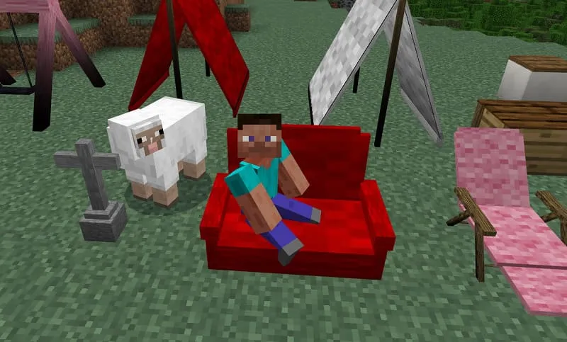 Стив сидит на диване