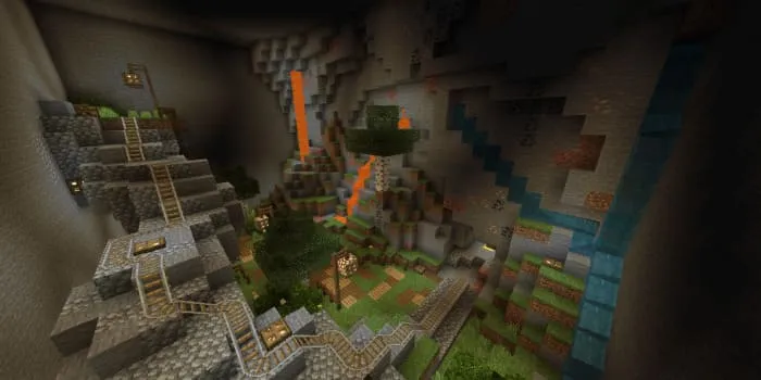 Рельсы в пещере