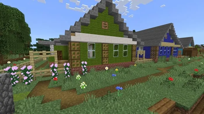 Зеленый деревенский дом