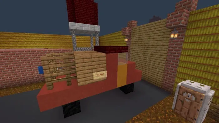 The car is on the street