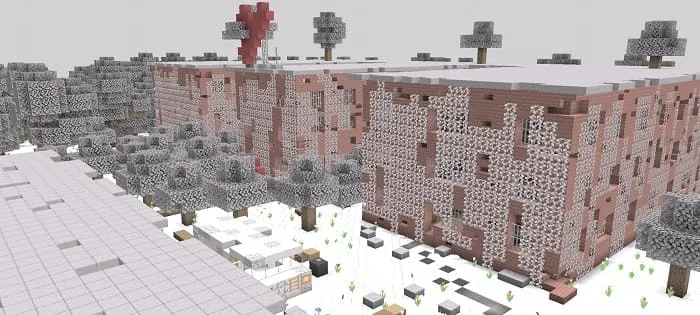 Покрытые снегом дома