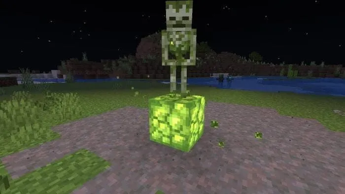 Скелет на грибном светильнике