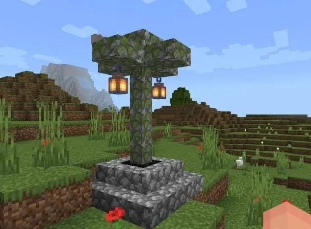 Столб с фонарями