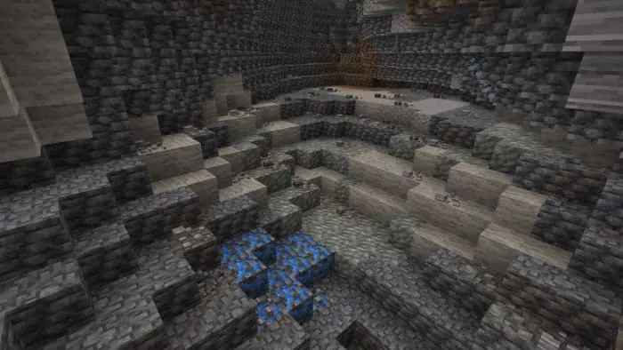 Галька в пещерах