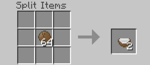 Получение половинки кокоса