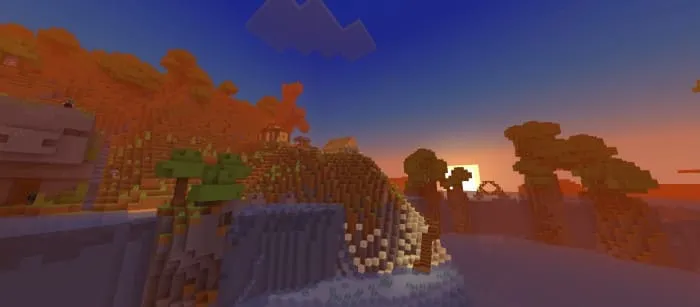 Вид заката после