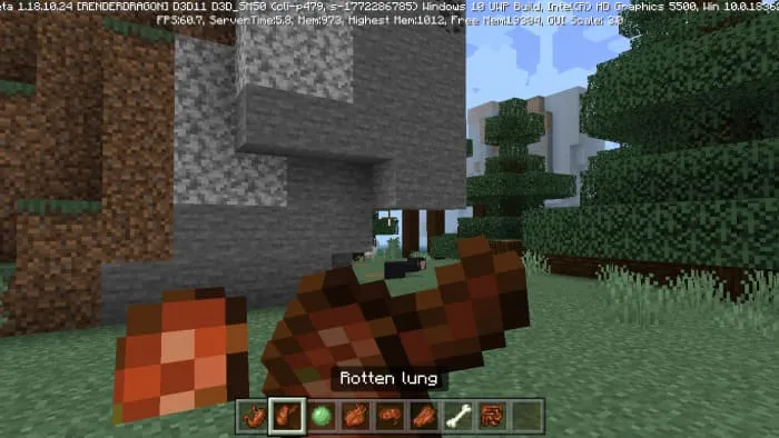 Игрок ест гнилой орган