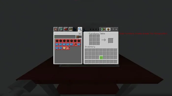 Внутри верстака для мебели