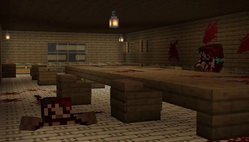 Столовая и модели трупов