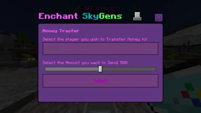 Меню обмена валюты