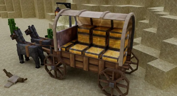 Повозка с сундуками