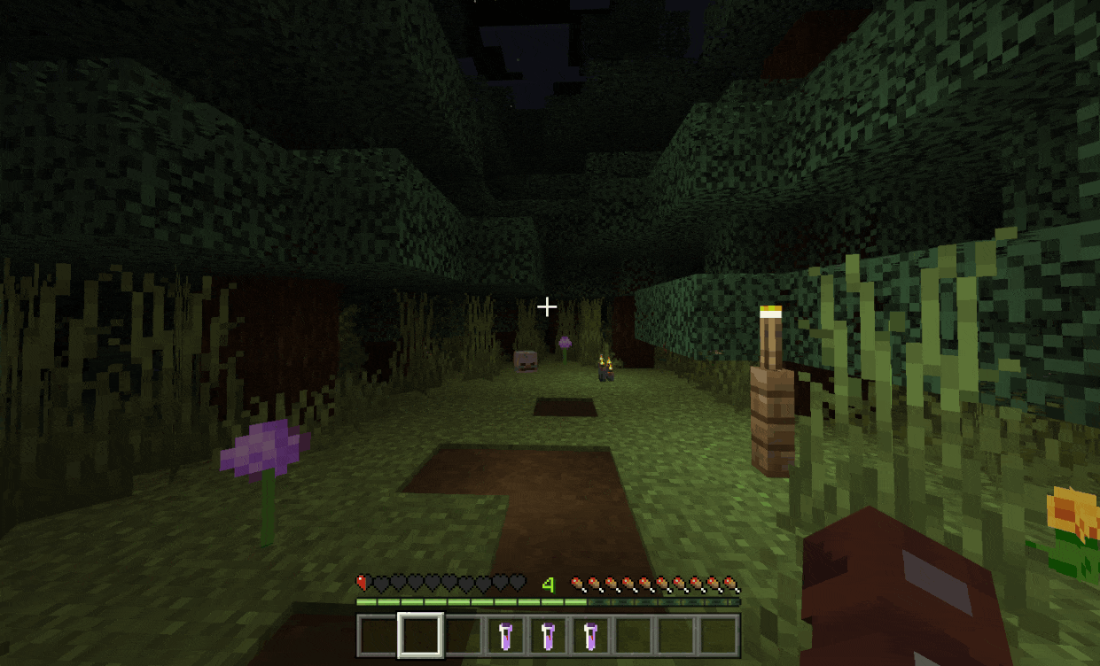 Игрок пьет из флакона