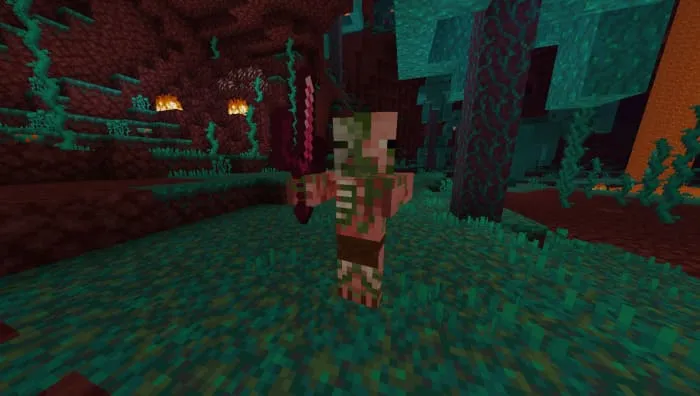 Вид зомби свиночеловека