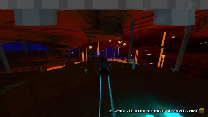 Игрок летит в нижнем мире