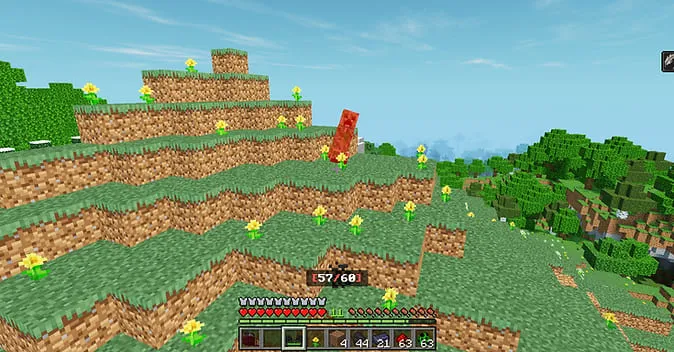 Игрок стреляет из минигана