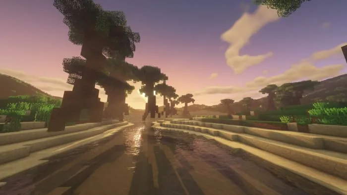 Закат в воде