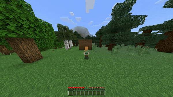 игрок поднимается на блоки