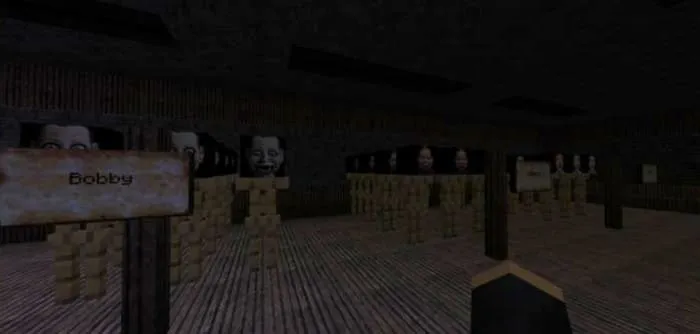 Локация с маникенами