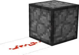 Редстоун сзади блока