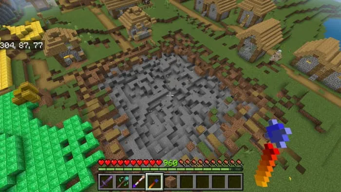 Редстоун посох взрывает блоки