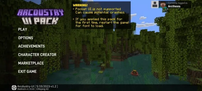 Главное меню игры