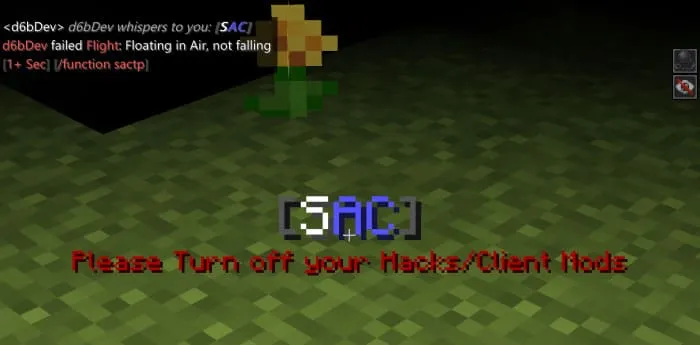 Сообщение античита в чате