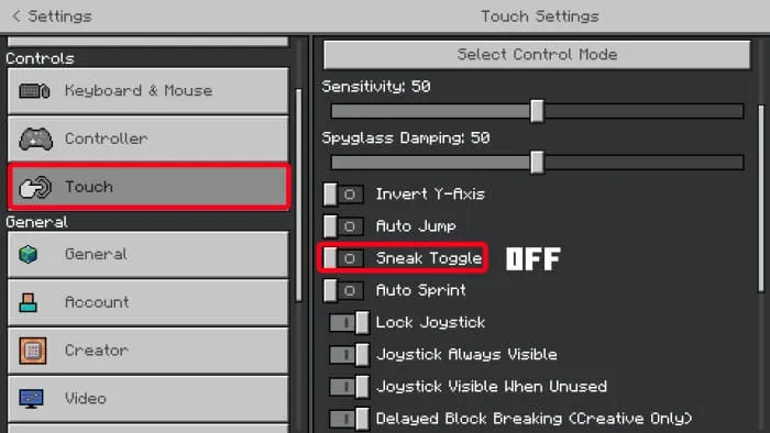 Настройки мода
