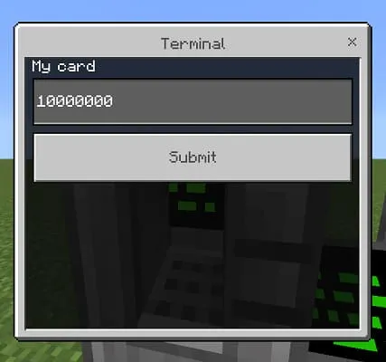 Меню терминала