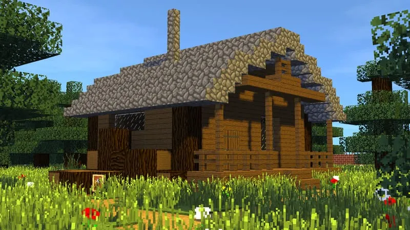 Дом с каменной крышей