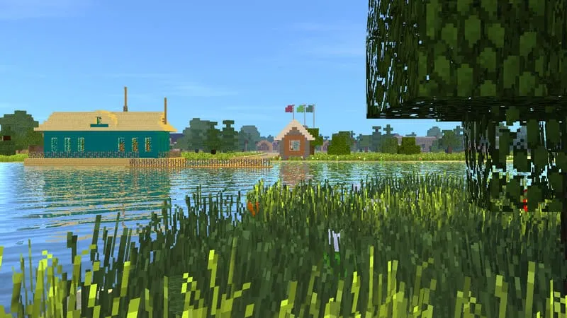 Озеро с домами