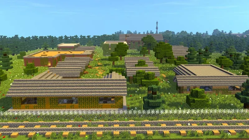 Железная дорога и дома