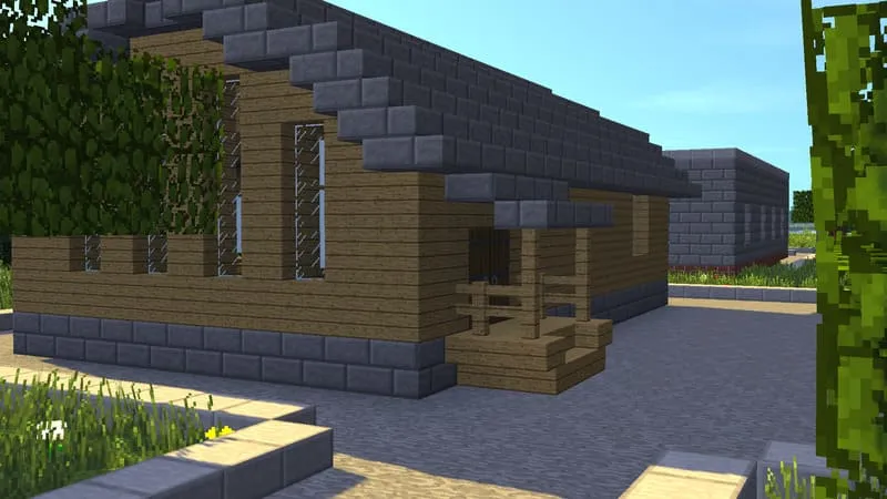 Дом с лестницей у входа