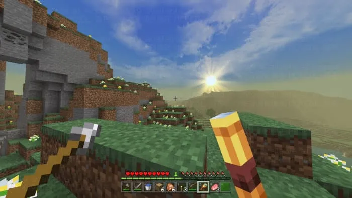 Игрок смотрит на солнце