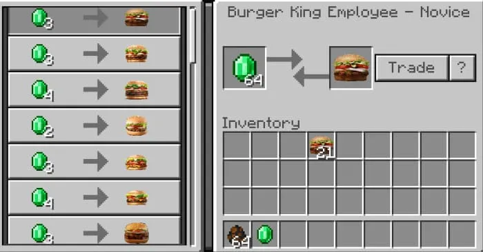 Обмен на бургеры